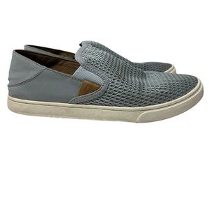 OluKai Pehuea Women’s Gray Blue SIZE 7.5 Mesh Slip On Convertible Sneakers Shoes